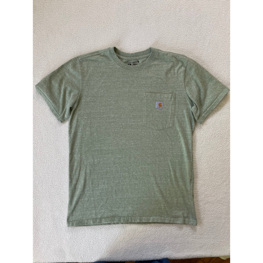 Carhartt Boys Medium 8/10 Pocket T-Shirt Green Heather Loose‎ Fit 103067-G67